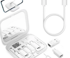 Kit de Cabo tipo-C e adaptadores (iPhone, Android e USB)